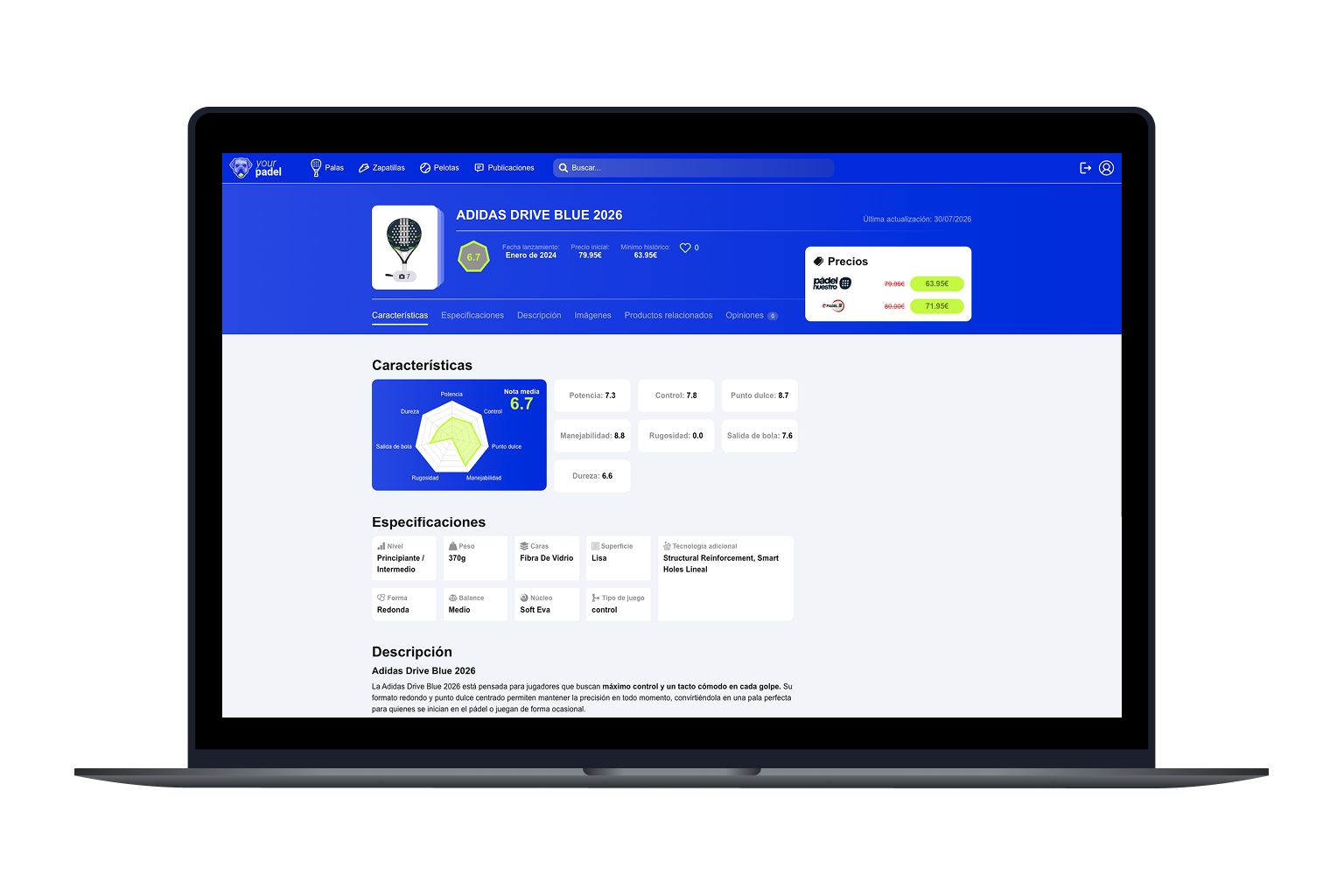 Padel Product Price Comparison Platform 3